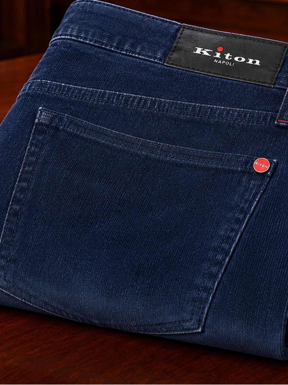 Kiton Blue Luxury Stretch Five-Pocket 82% Cotton/18% Elastomultiester Jeans